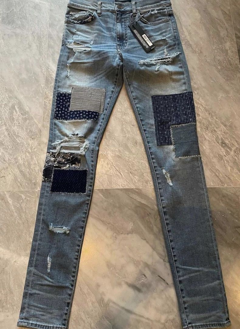 AMIRI Vintage Patchwork Blue Jeans - dmc