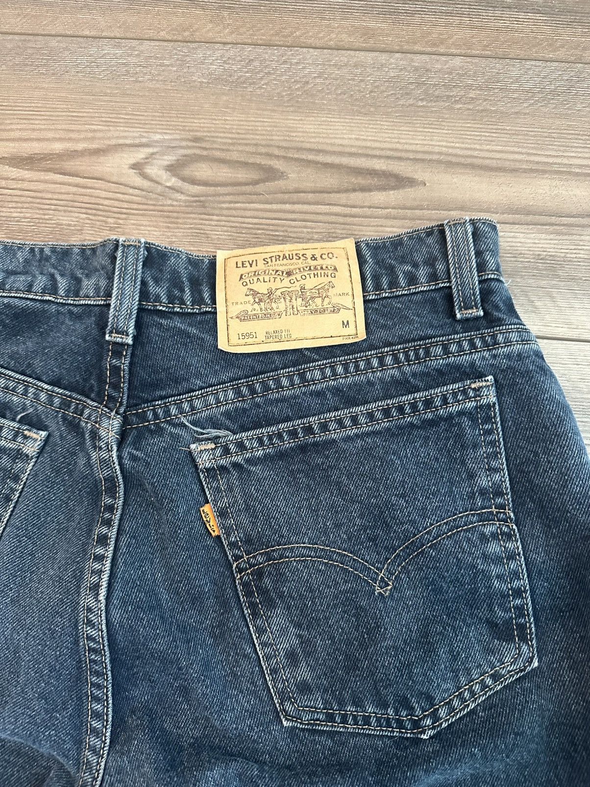 Levi's Vintage Clothing Vintage 1996 Orange Tab 951 Levi’s Relaxed Fit Denim Jeans Size US 32 / EU 48 - 3 Thumbnail