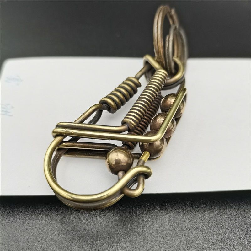 Vintage Brass Handicraft Mechanical KeyRing Size ONE SIZE - 3 Thumbnail