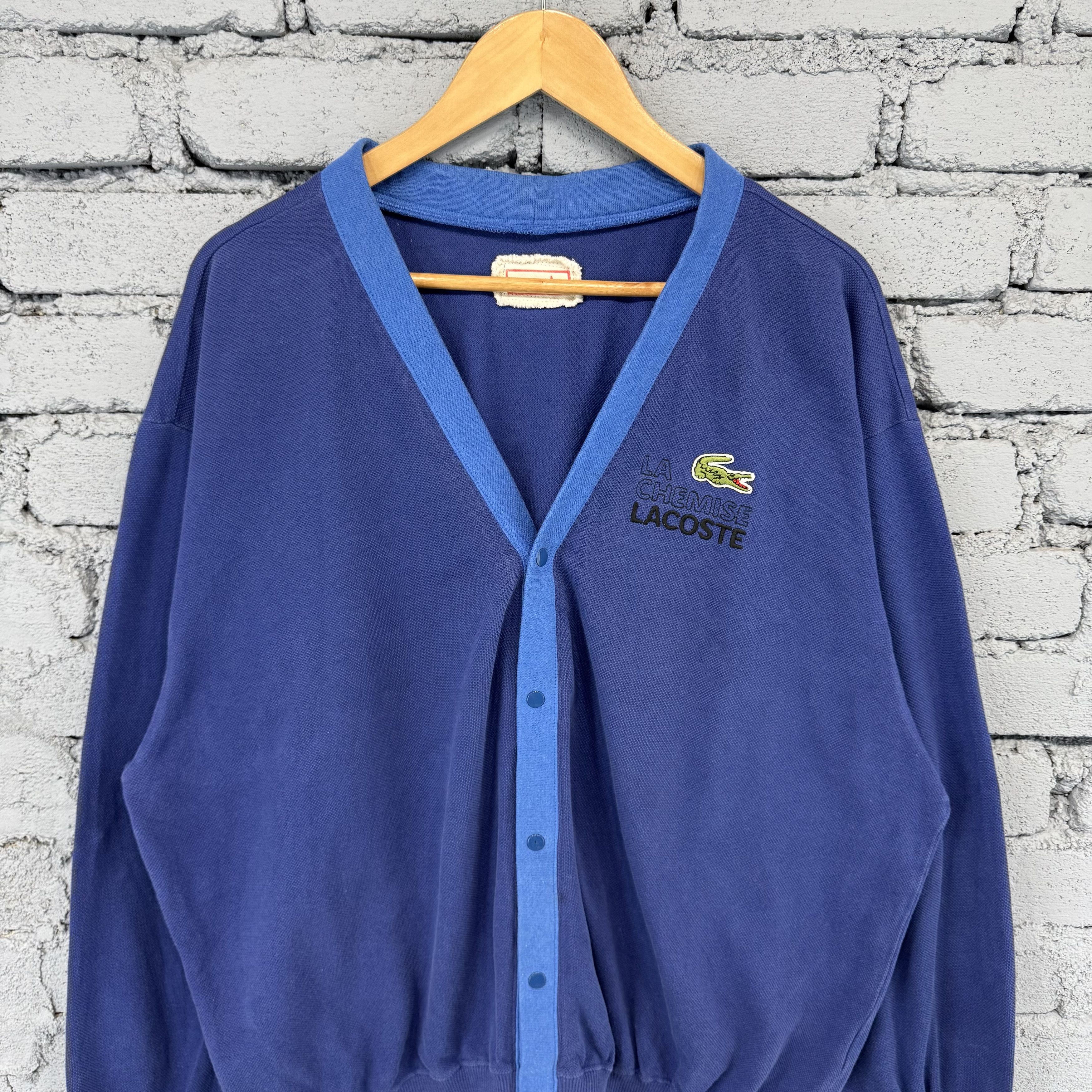 Lacoste Rare Vintage Lacoste SAMPLE Cardigan Streetwear Size US L / EU 52-54 / 3 - 3 Thumbnail