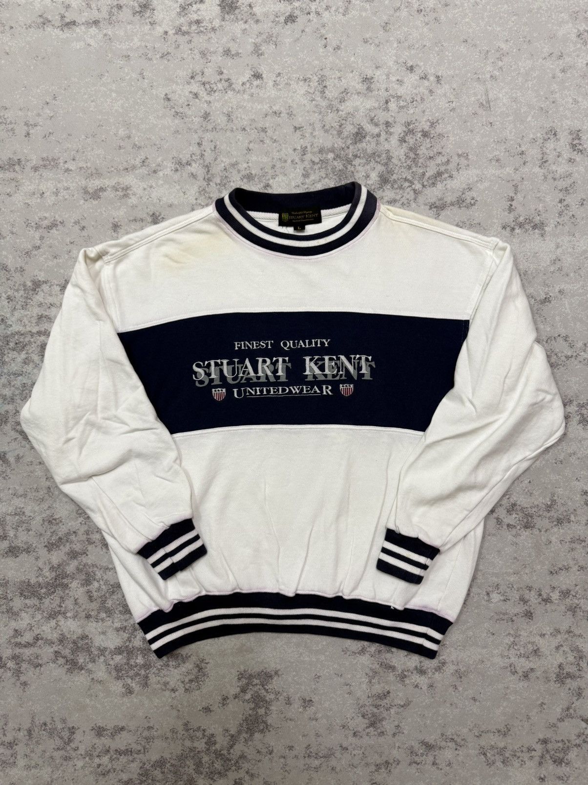 Vintage Vintage 90s Stuart Kent Embroidery Logo Cropped Sweatshirt Size US M / EU 48-50 / 2 - 3 Thumbnail