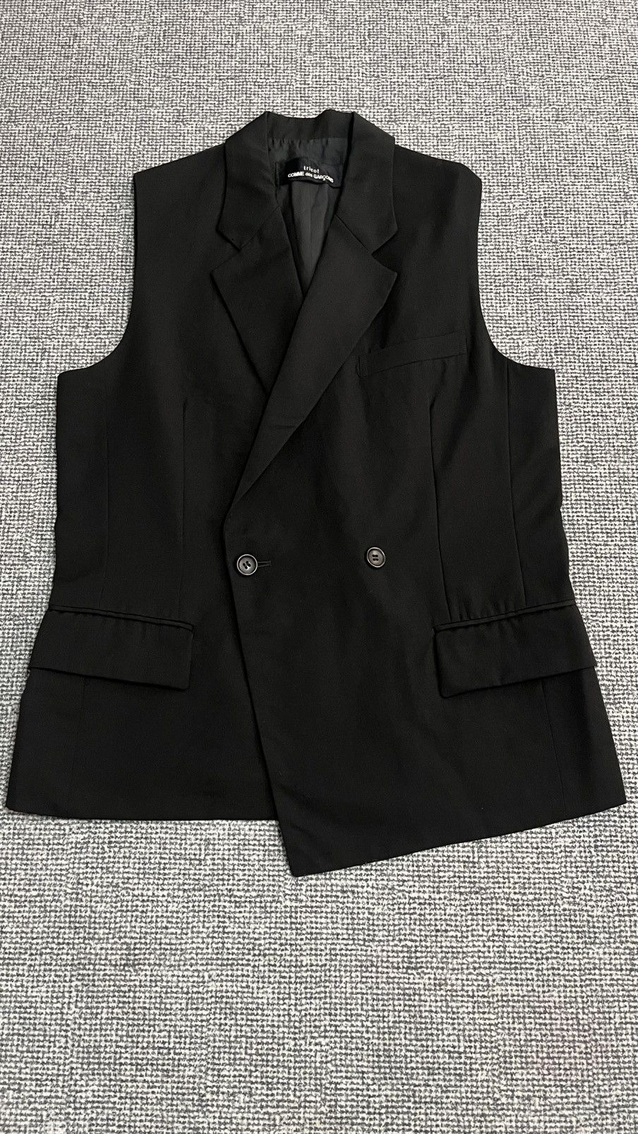 Comme des Garcons Vintage 90s Comme des garcons wool asymmetric vest Size 38R - 4 Thumbnail
