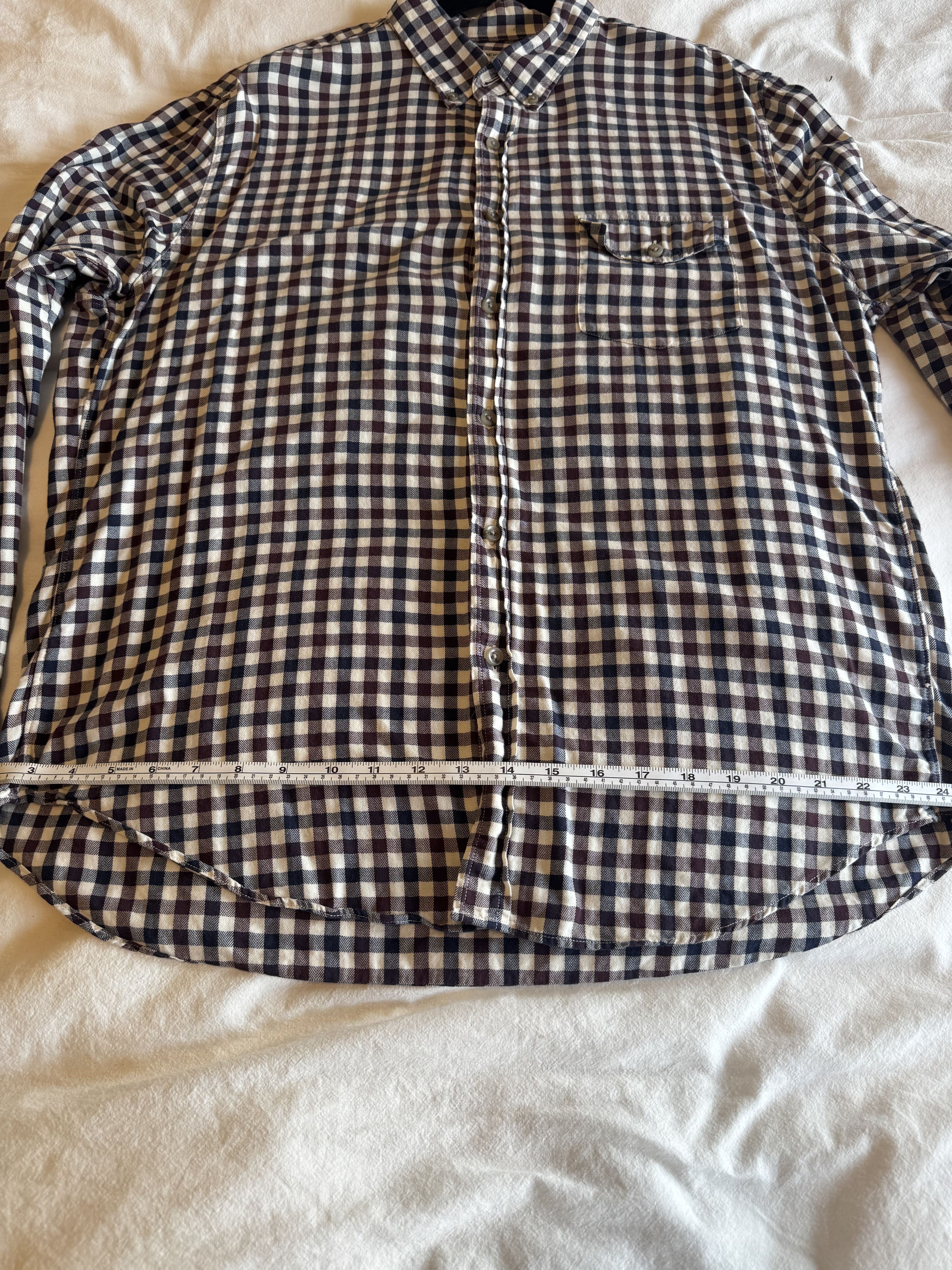 J.Crew J.Crew Cotton Gingham Workshirt Navy Burgundy Check Large Size US L / EU 52-54 / 3 - 9 Thumbnail