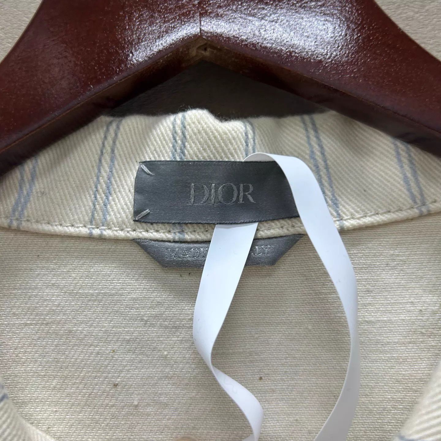 Dior Dior 25 NWT Cream Embroidered Slogan Striped Denim Jacket 52 Size US L / EU 52-54 / 3 - 4 Thumbnail