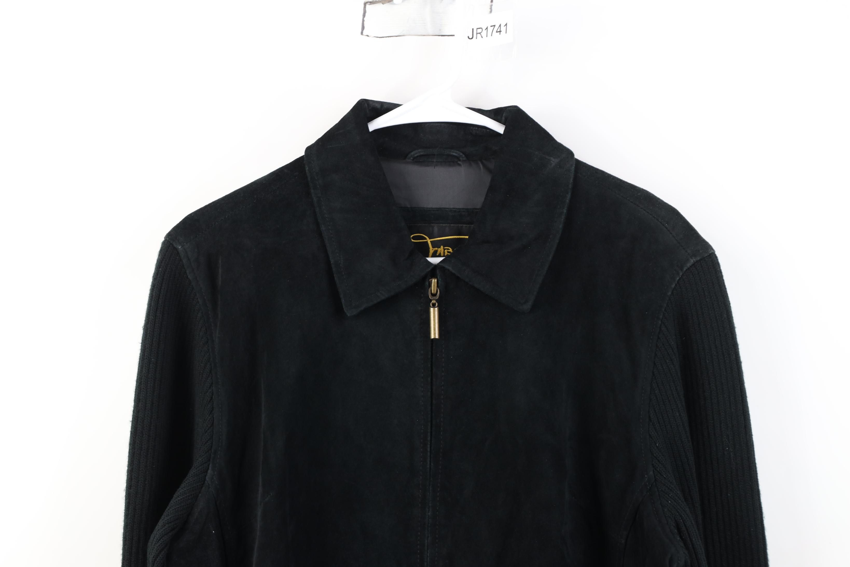 Vintage Vintage 90s Streetwear Leather Sweater Bomber Jacket Black Size XL / US 12-14 / IT 48-50 - 2 Thumbnail