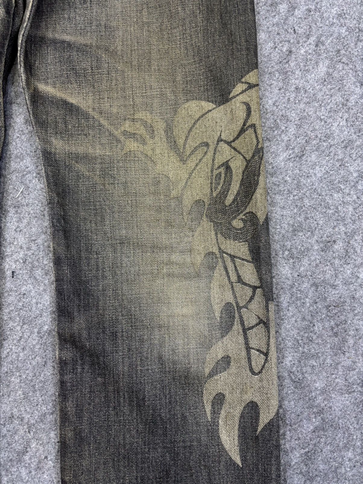 Japanese Brand 💥Artisanal💥Archival Marquis Twin Dragon Mural Denim F972 Size US 32 / EU 48 - 6 Thumbnail