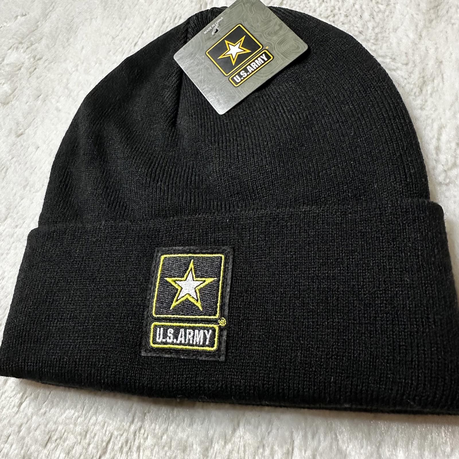 Designer NWT U.S. Army Black Embroidered Logo Beanie OS Size ONE SIZE - 2 Thumbnail