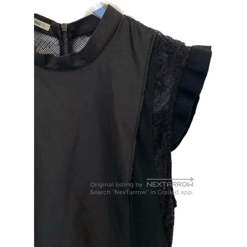 Miu Miu Miu Miu Pleated Black Dress with Embroidery . Size S / US 4 / IT 40 - 2 Thumbnail