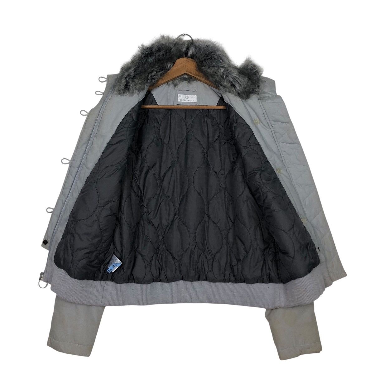 Fred Perry 📌Vintage Biker Jacket Rich Grey Fred Perry Mink Fur Collar Size US M / EU 48-50 / 2 - 14 Thumbnail