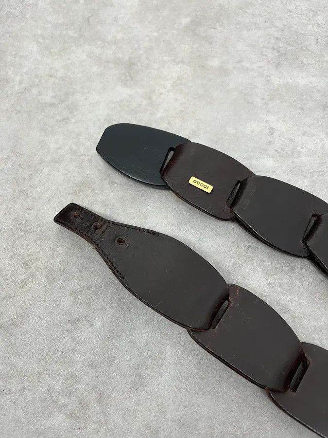Gucci AW2002 Gucci Brown Leather Belt by Tom Ford Size ONE SIZE - 4 Thumbnail