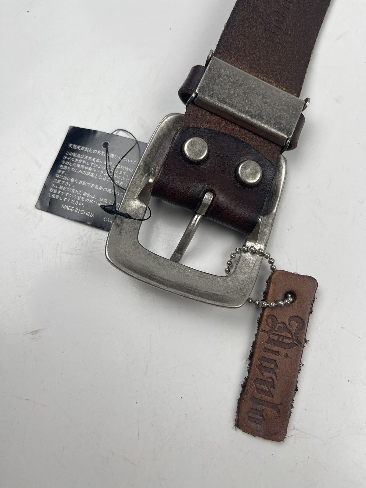 Japanese Brand studded skulls leather belt tc11 Size 38 - 5 Thumbnail