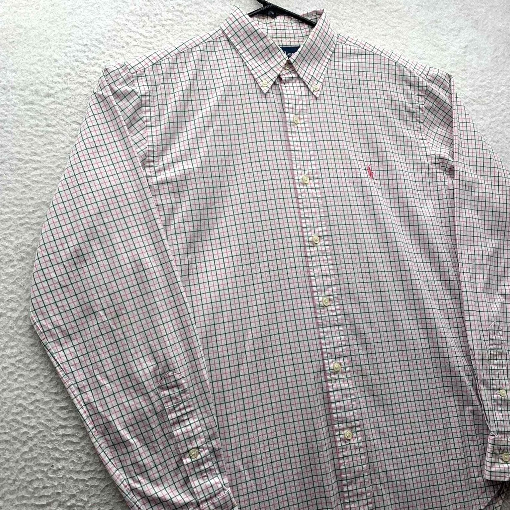 Ralph Lauren Ralph Lauren Shirt Mens Medium M Classic Fit Check Preppy Pink Green Size US M / EU 48-50 / 2 - 2 Thumbnail