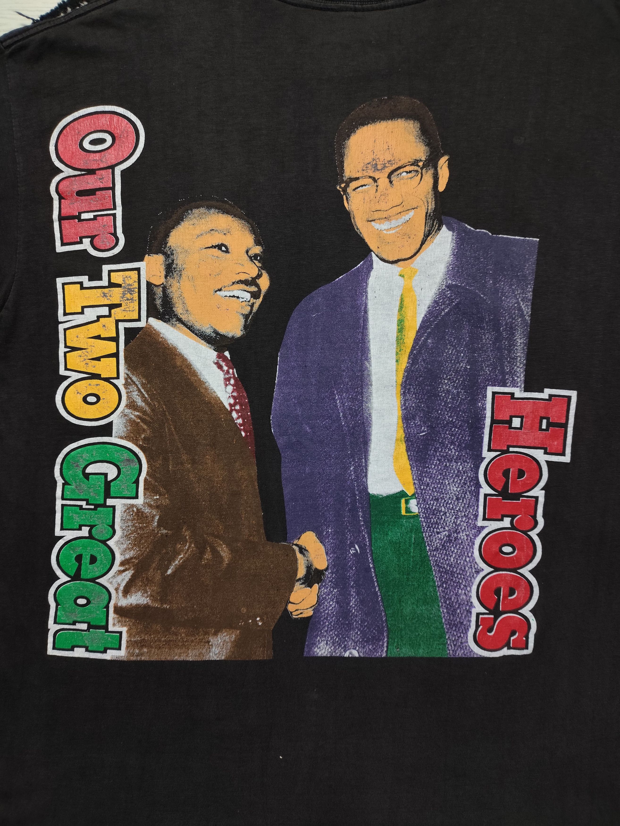 Vintage Vintage Malcolm X Our Two Great Heroes "Dryrot" Size US XL / EU 56 / 4 - 4 Thumbnail