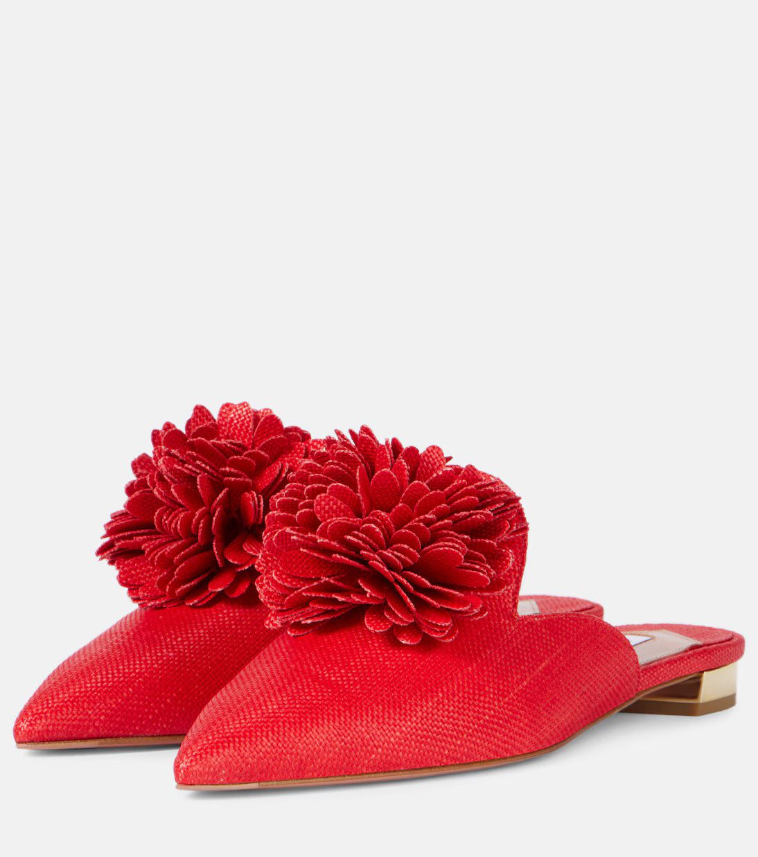 Aquazzura o1y0625 Flat Mules in Red Size US 4 / IT 34 - 2 Thumbnail