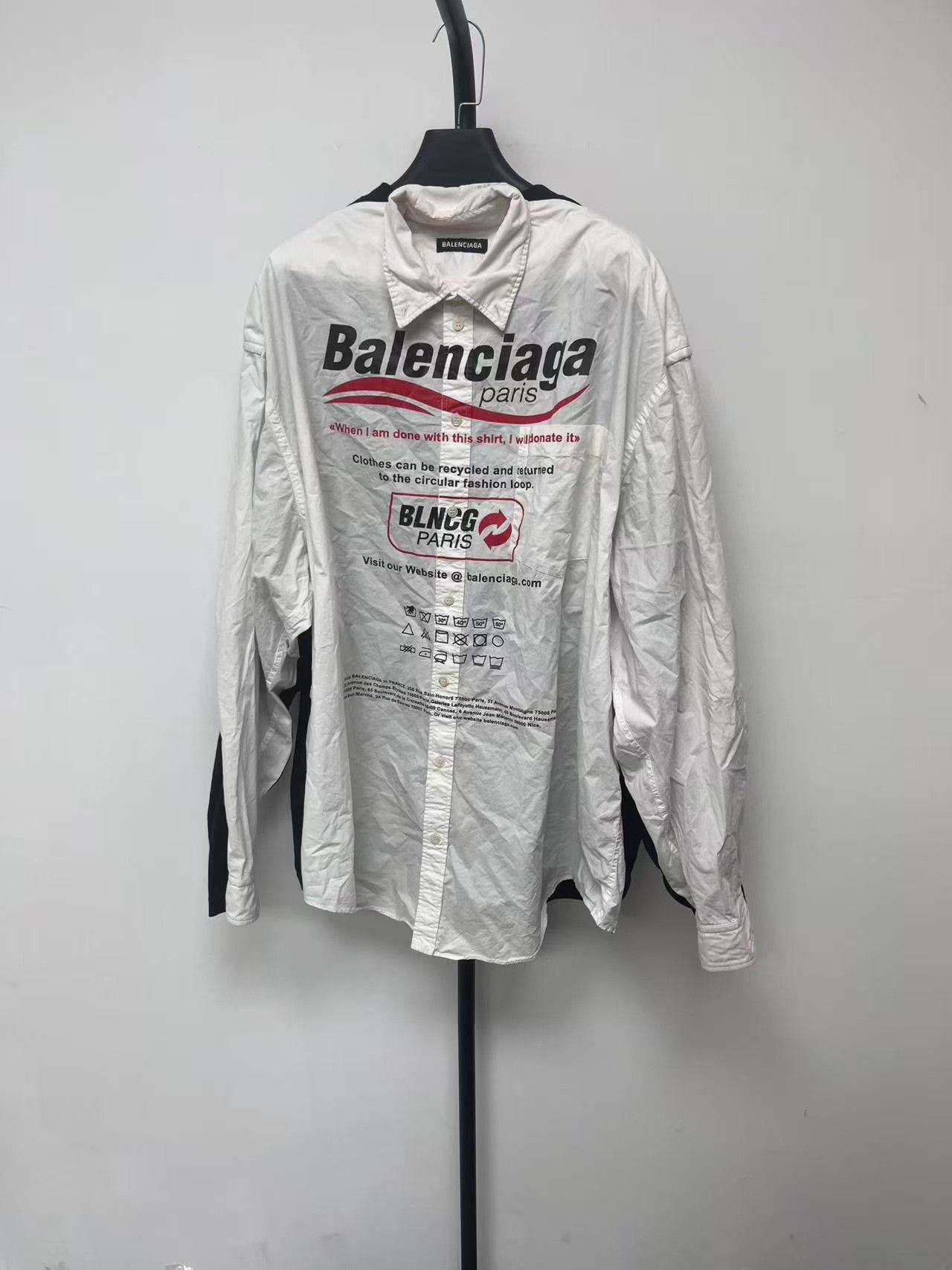 Balenciaga Balenciaga Logo Long Sleeve White Shirt Size US XS / EU 42 / 0 - 1 Thumbnail