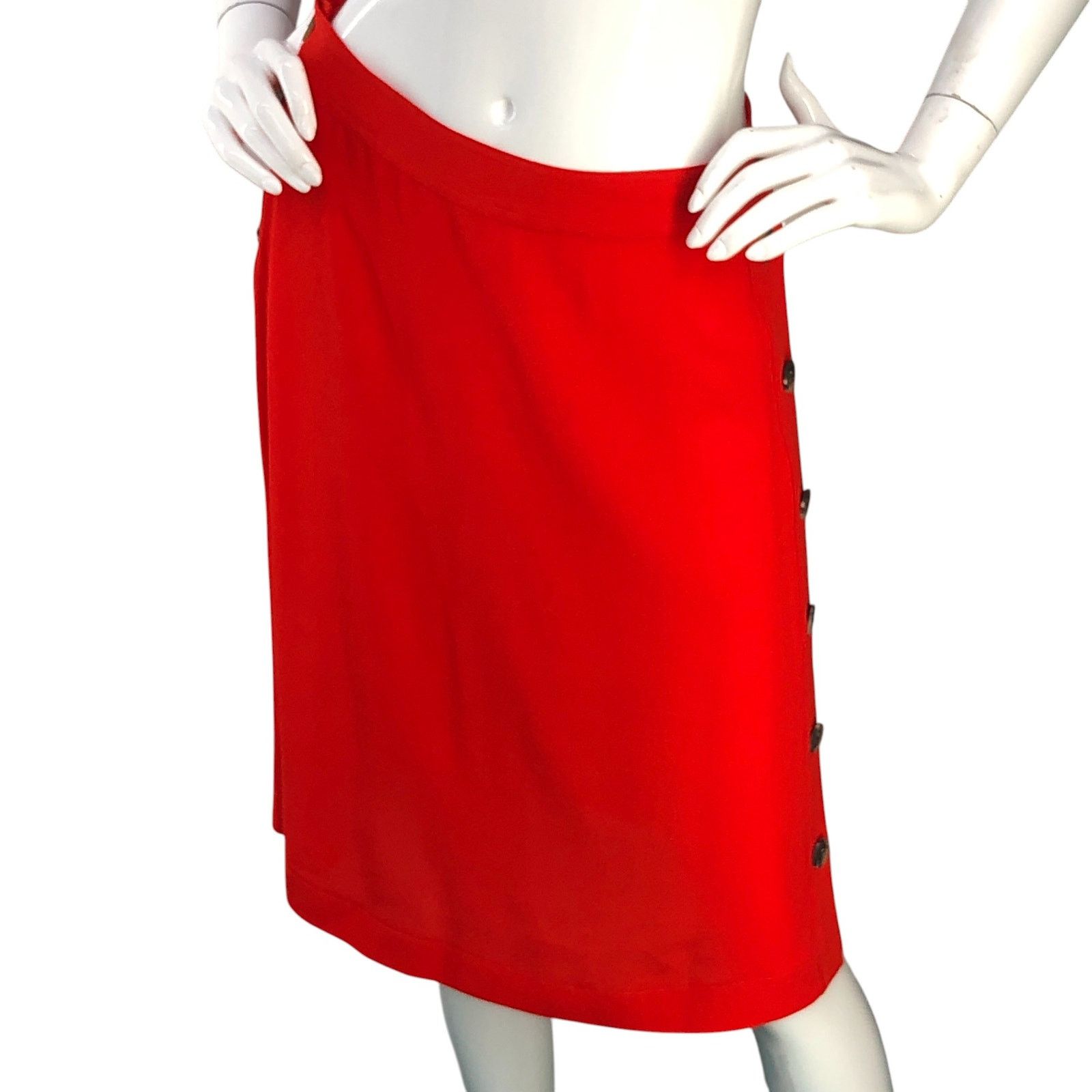 Madewell Madewell Size 0 Skirt Side Buttons Knee Length Viscose Red Size 25" / US 0 / IT 36 - 2 Thumbnail
