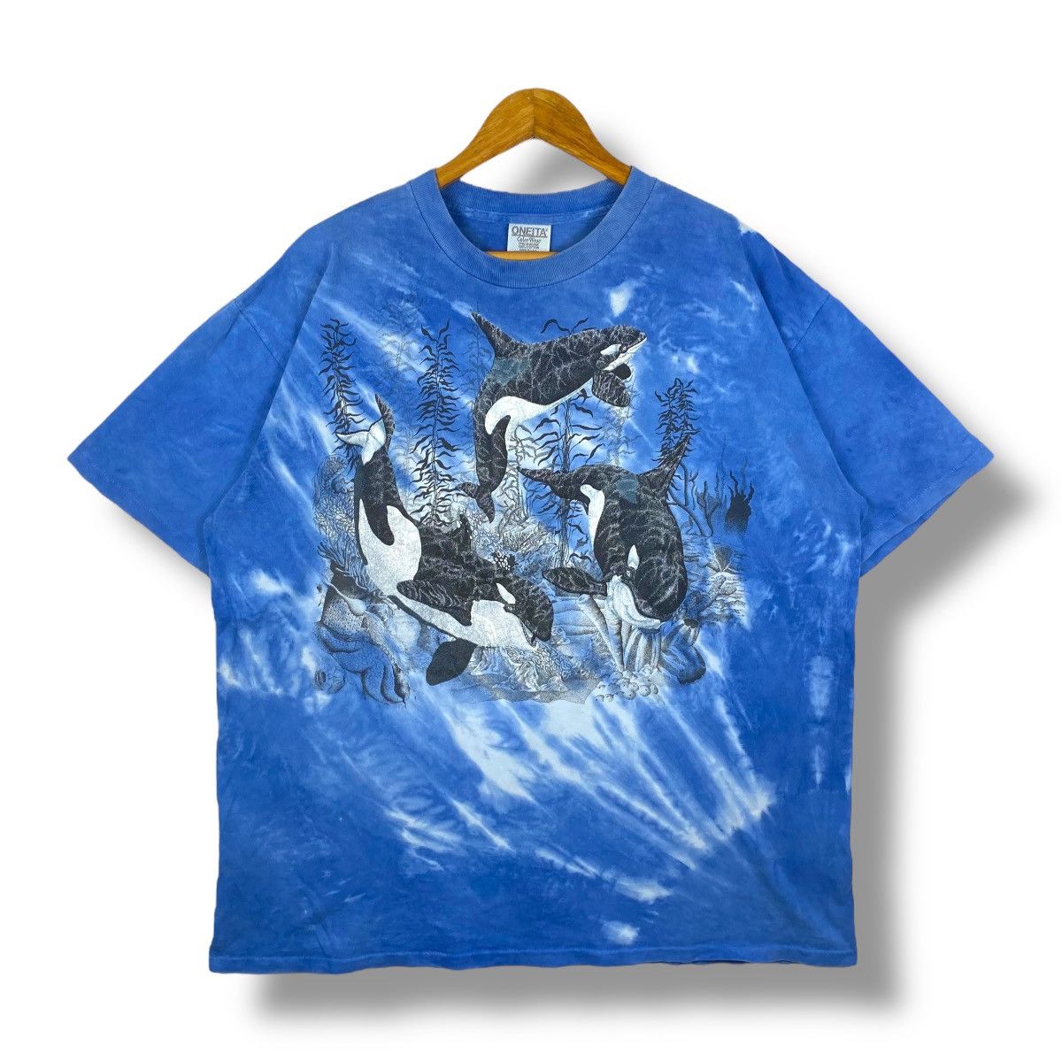 Habitat × Vintage Vintage Three Orca's Under The Sea Habitat Tee Shirt Size US XL / EU 56 / 4 - 1 Thumbnail