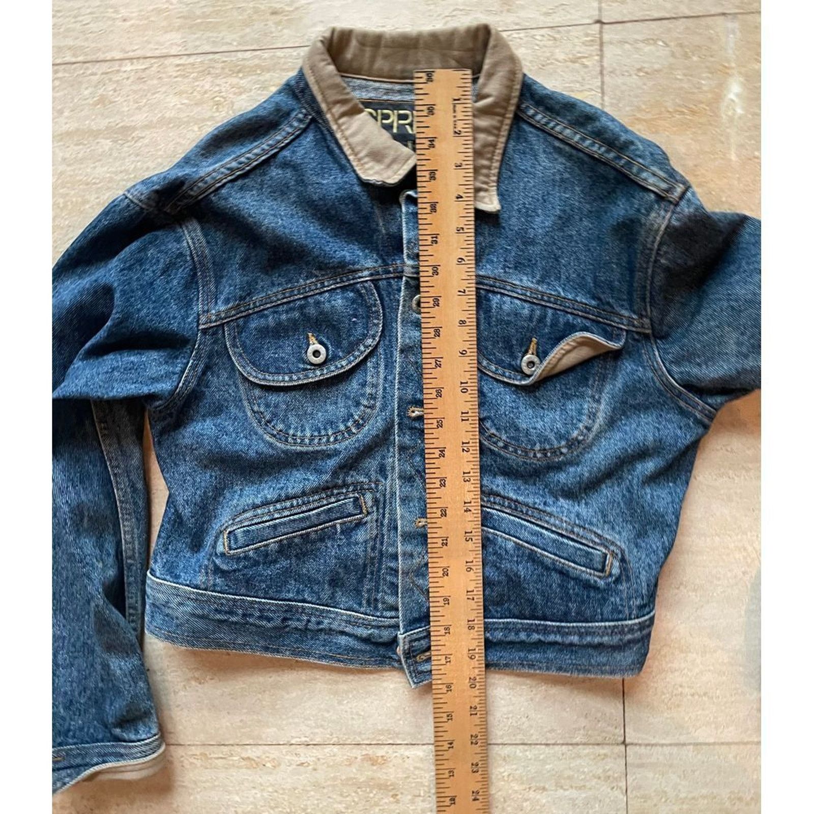 Esprit Esprit Vintage Cropped Denim Jacket with Contrast 90s stle L Size US L / EU 52-54 / 3 - 4 Thumbnail