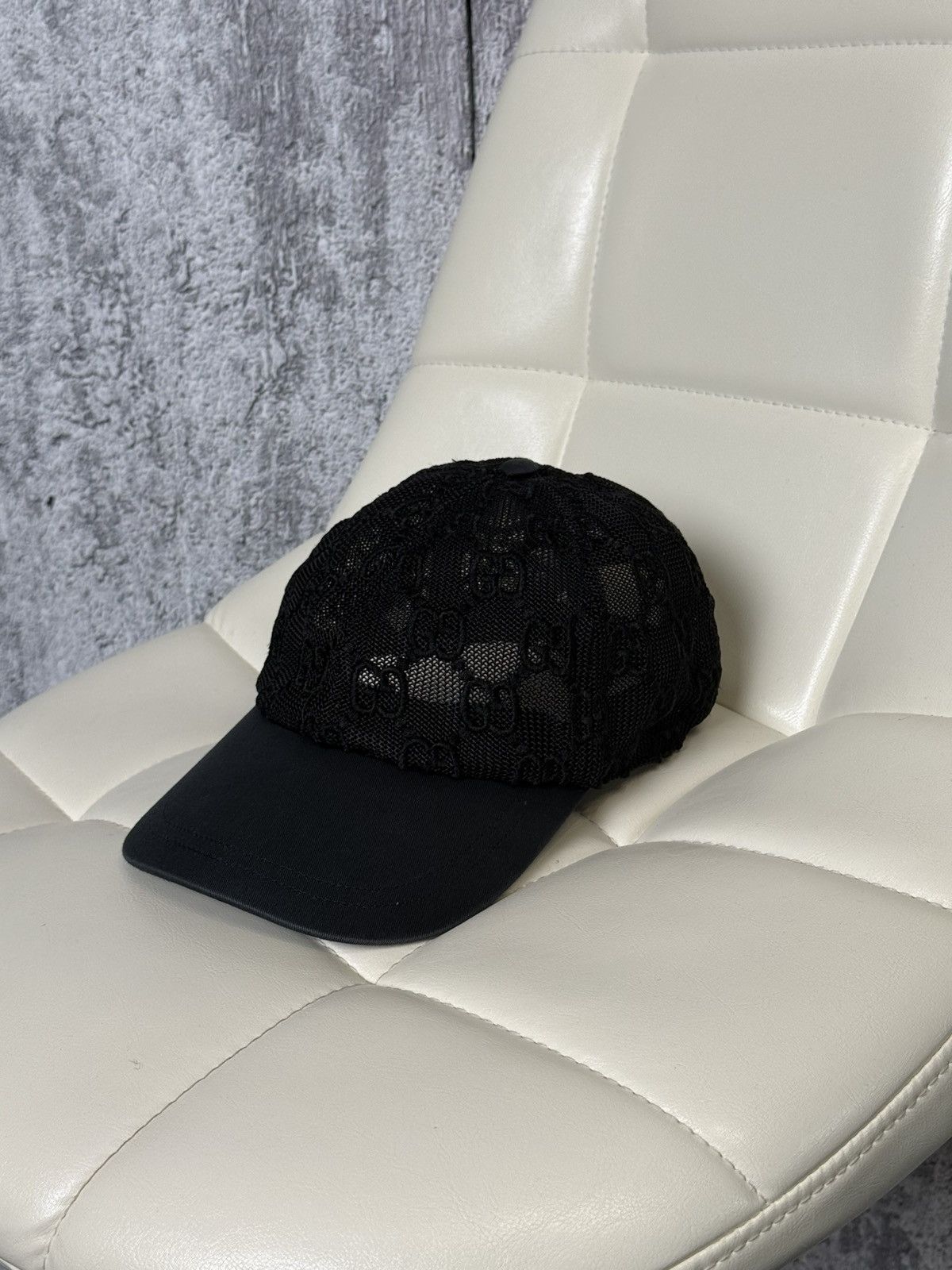Gucci Gucci GG Monogram Mesh Baseball Cap Hat Black Adjustable Size ONE SIZE - 2 Thumbnail
