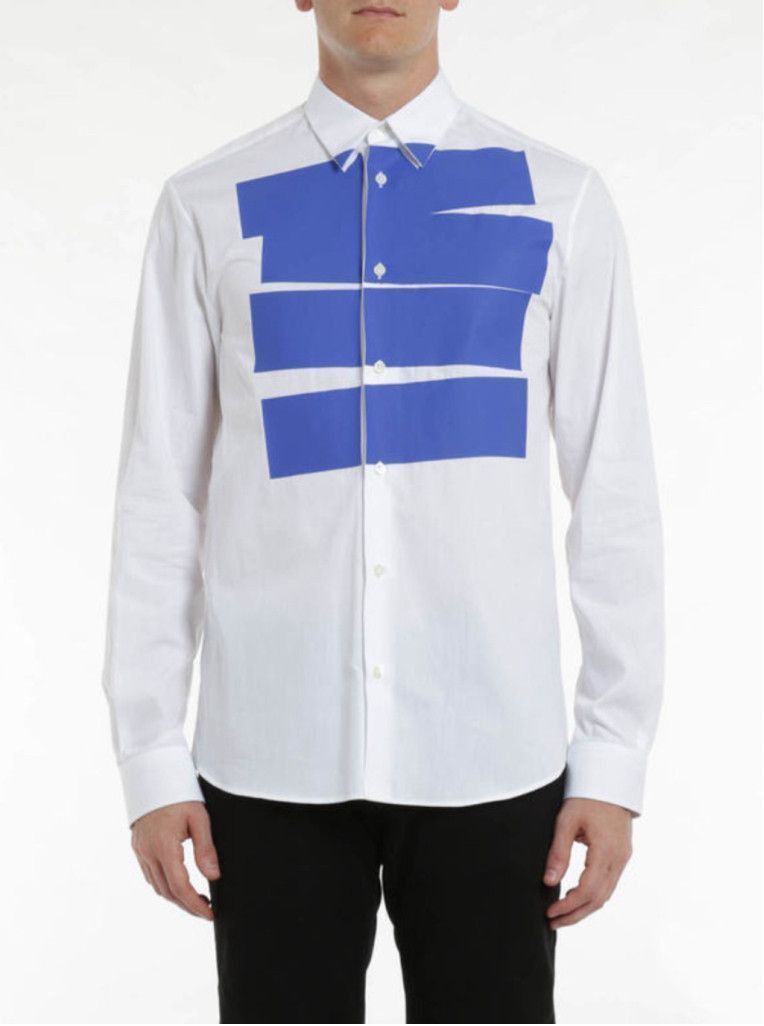 Alexander McQueen Alexander McQueen Blue Stripe Tux Shirt Sz 52 New With Tags Size US L / EU 52-54 / 3 - 5 Thumbnail