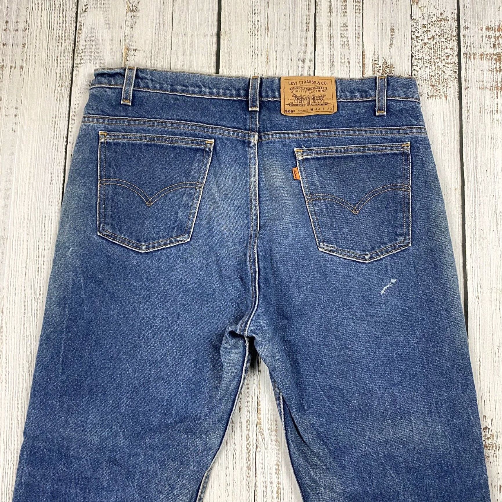 Levi's VINTAGE Levi's 505 Straight Leg Blue Jeans 40x30 USA Mens Size US 40 / EU 56 - 2 Thumbnail