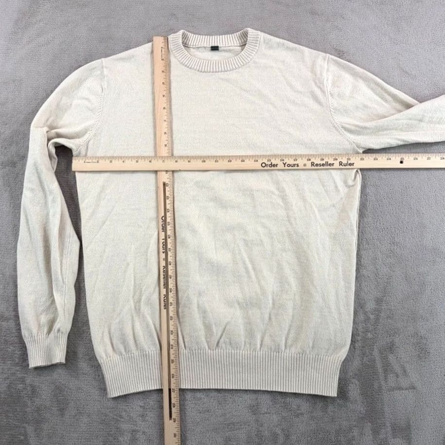 Vuori VUORI Fluent Sweater Bone Cotton Cashmere Blend Men M Crew Neck Long Sleeve Pullover Lightweight Casual Winter Spring Fall Size US M / EU 48-50 / 2 - 5 Thumbnail