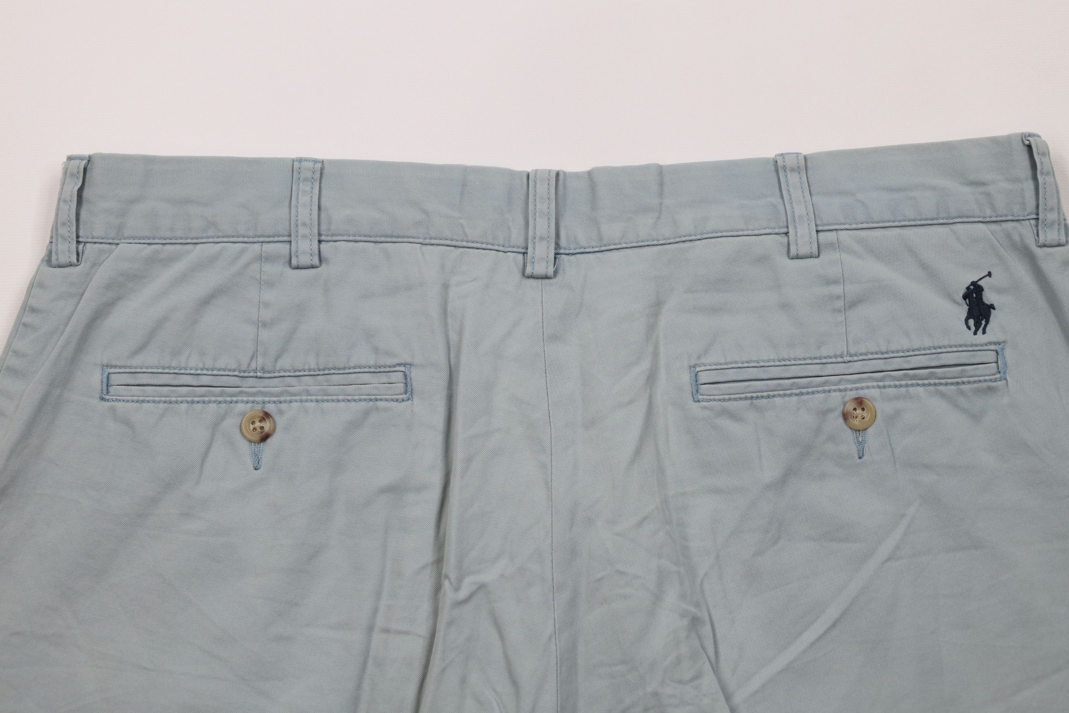 Ralph Lauren × Vintage Vintage 90s Ralph Lauren Above Knee Chino Shorts Light Blue Size US 34 / EU 50 - 12 Thumbnail