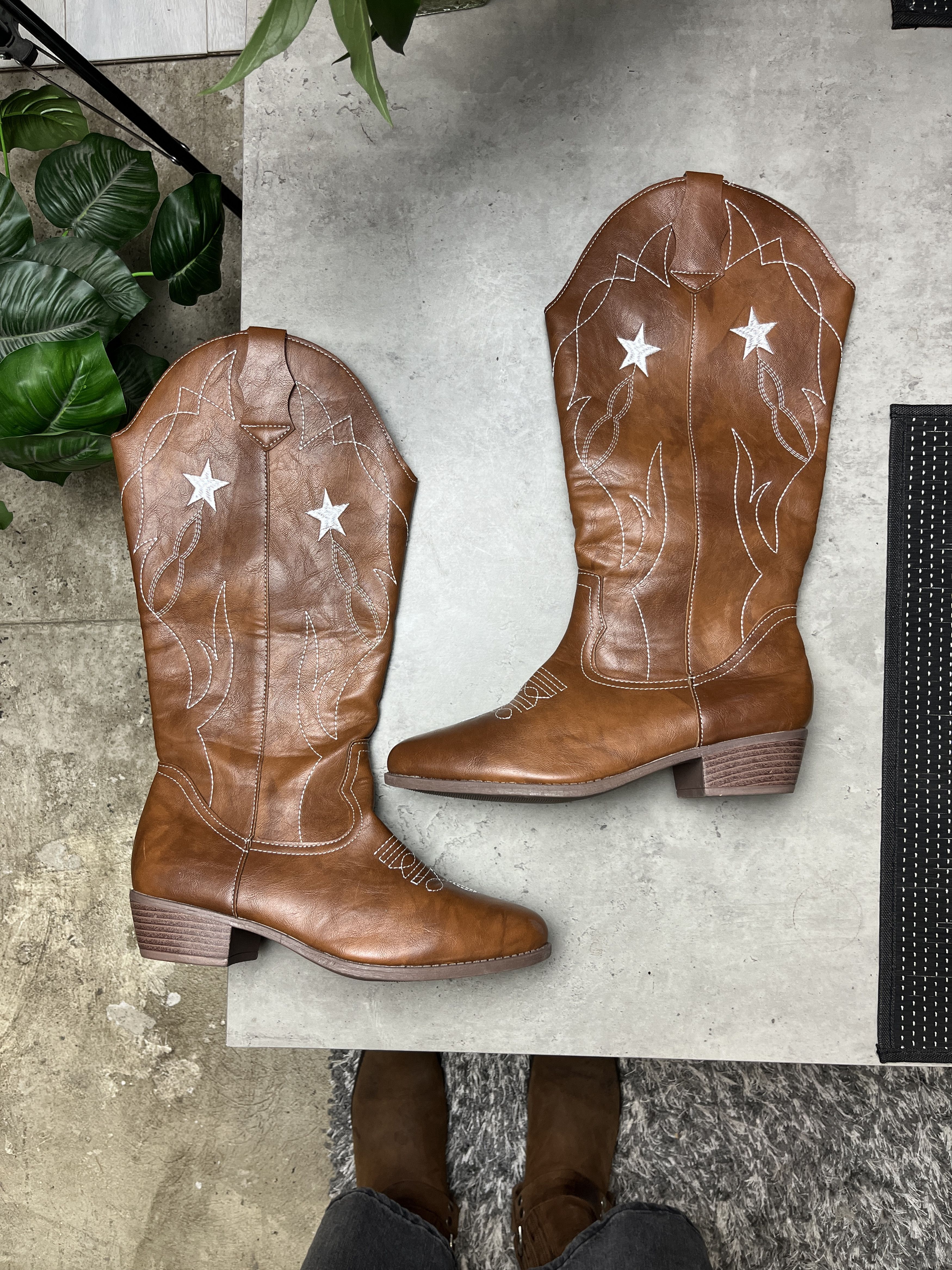 Other 2000s WESTERN COWBOY BOOTS HARNESS EMBROIDERED STARS - 5121 Size US 7 / EU 40 - 1 Thumbnail
