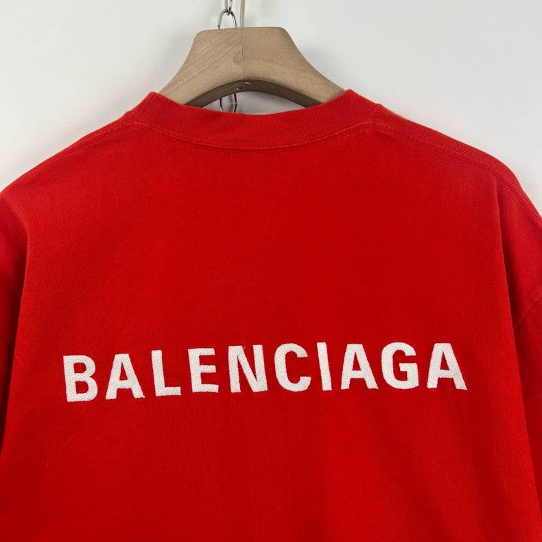 Balenciaga Balenciaga Red lettering logo embroidery short sleeve Size US XS / EU 42 / 0 - 6 Thumbnail