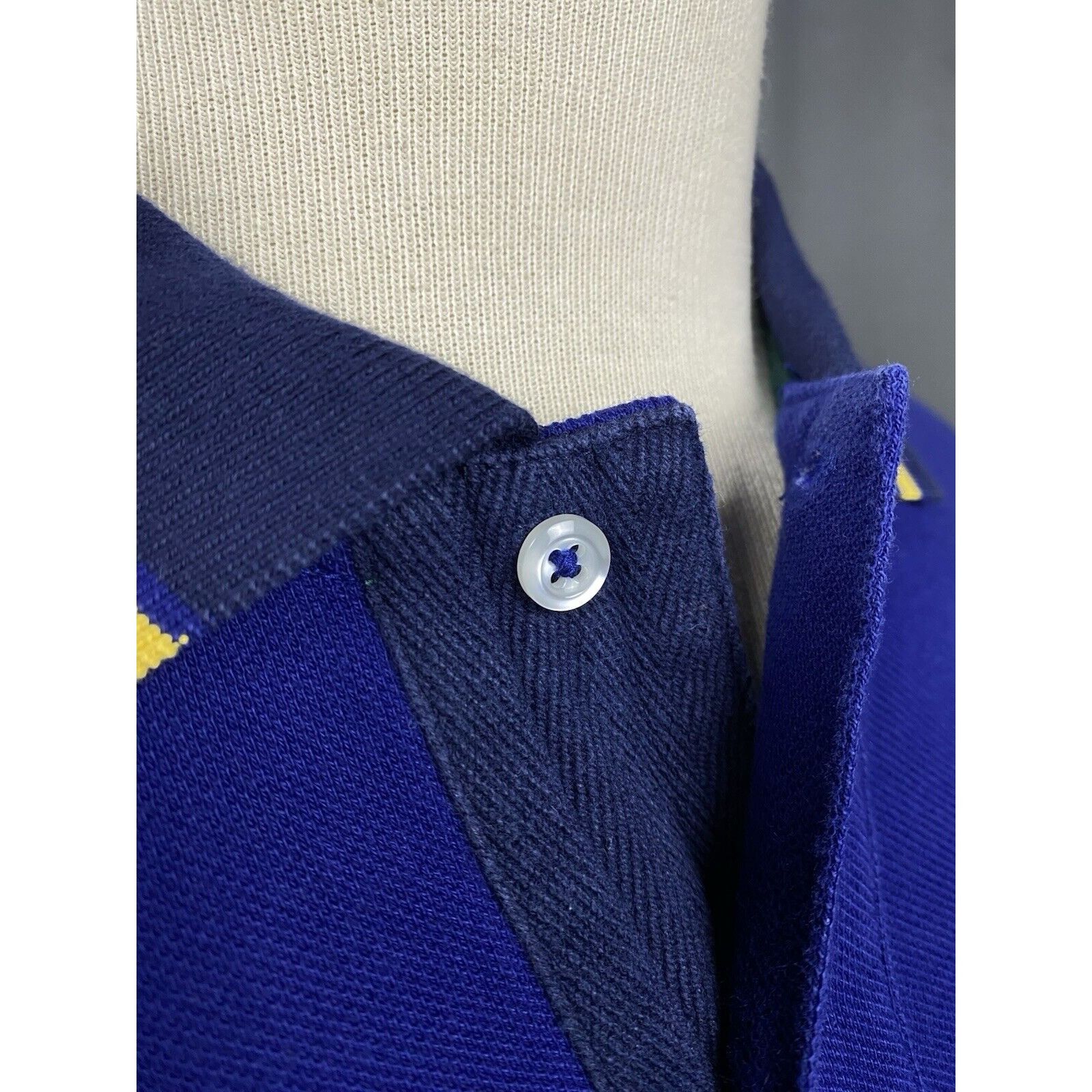 Polo Ralph Lauren Polo Ralph Lauren Big Logo VTG Men's Blue Yellow Polo T-Shir Size US L / EU 52-54 / 3 - 9 Thumbnail