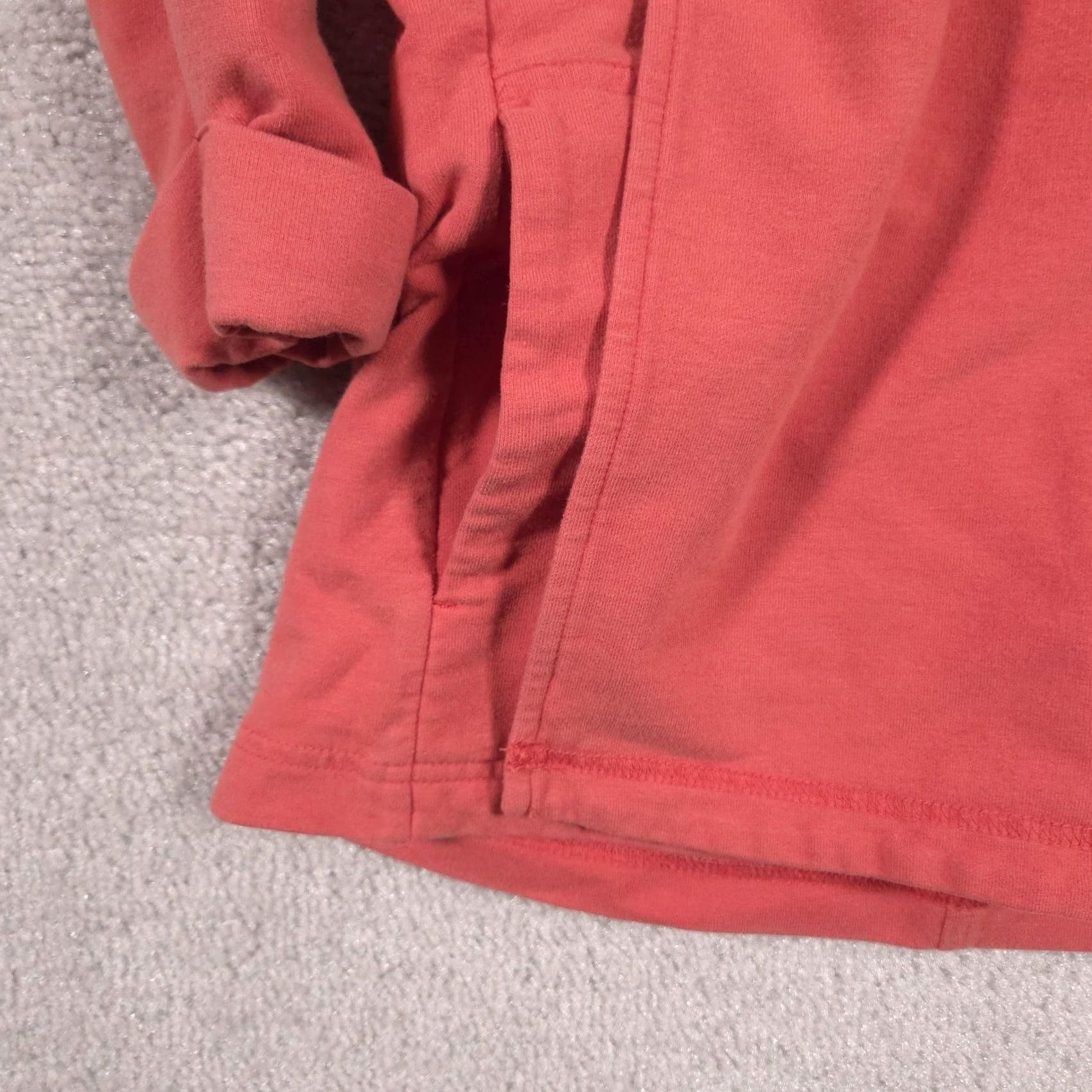 Lands' End Lands' End Jacket Womens Petite Medium Orange Knit Open Front Pockets Collar Size M / US 6-8 / IT 42-44 - 4 Thumbnail