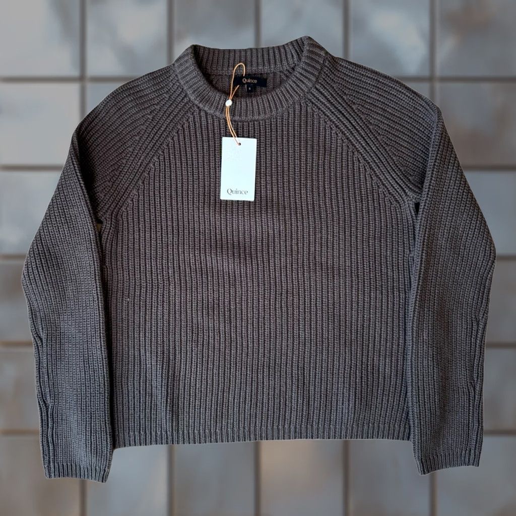 Quince Quince Fisherman Crew Sweater Women's Small Brown Organic Cotton Pullover NWT Size S / US 4 / IT 40 - 1 Thumbnail