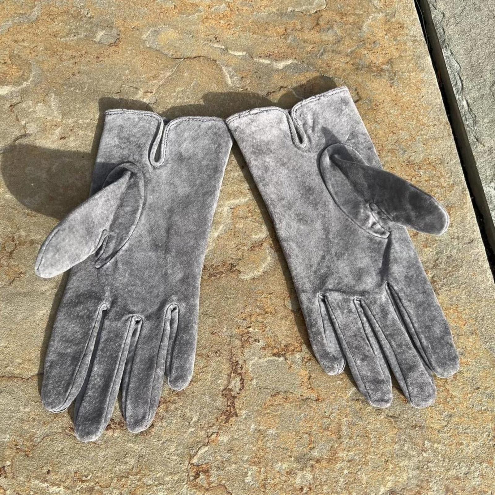 Vintage Vintage 90s Grey Suede Leather Gloves Size ONE SIZE - 4 Thumbnail