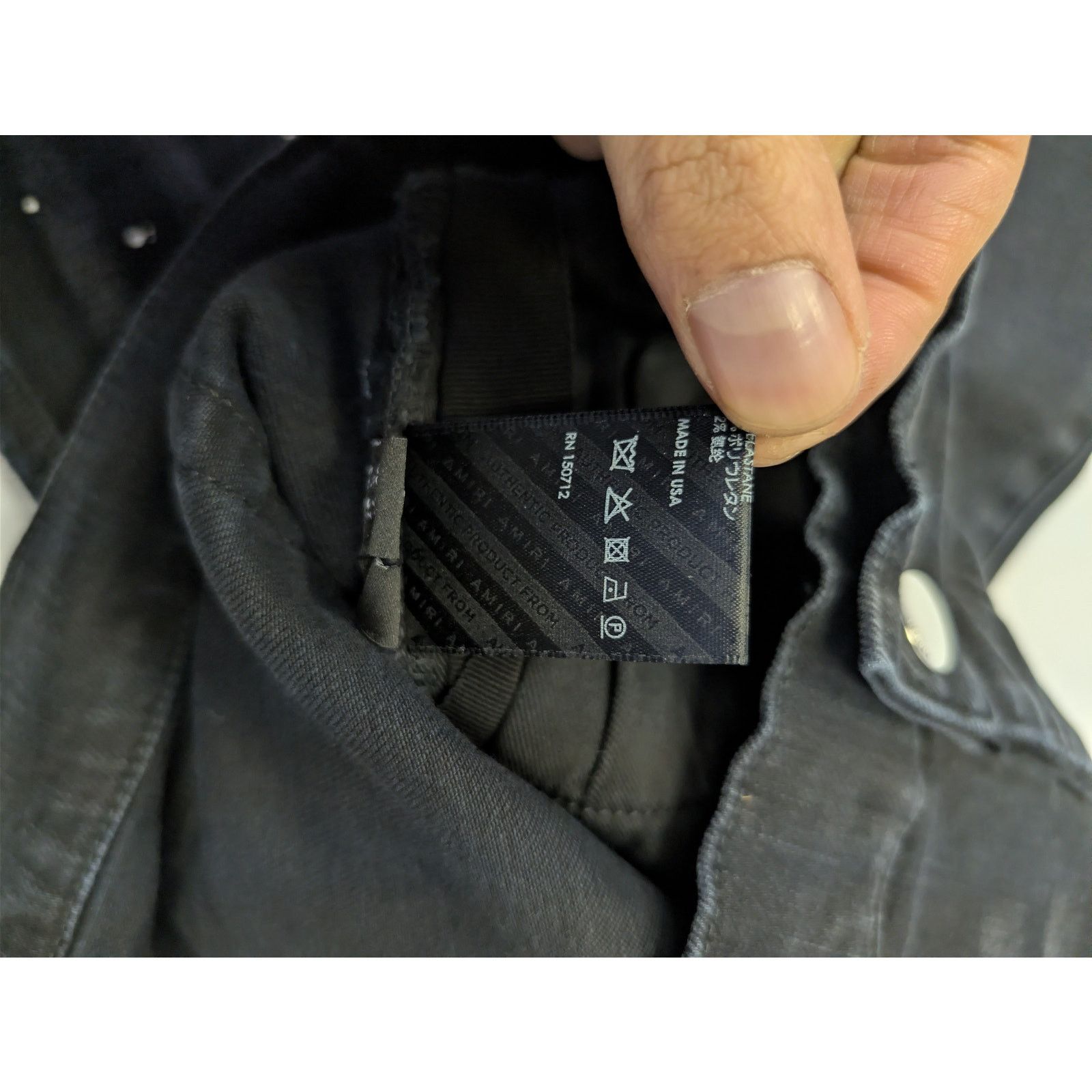 Amiri o1rshd1 MX1 Plaid Denim Jeans in Aged Black Size US 31 - 20 Thumbnail