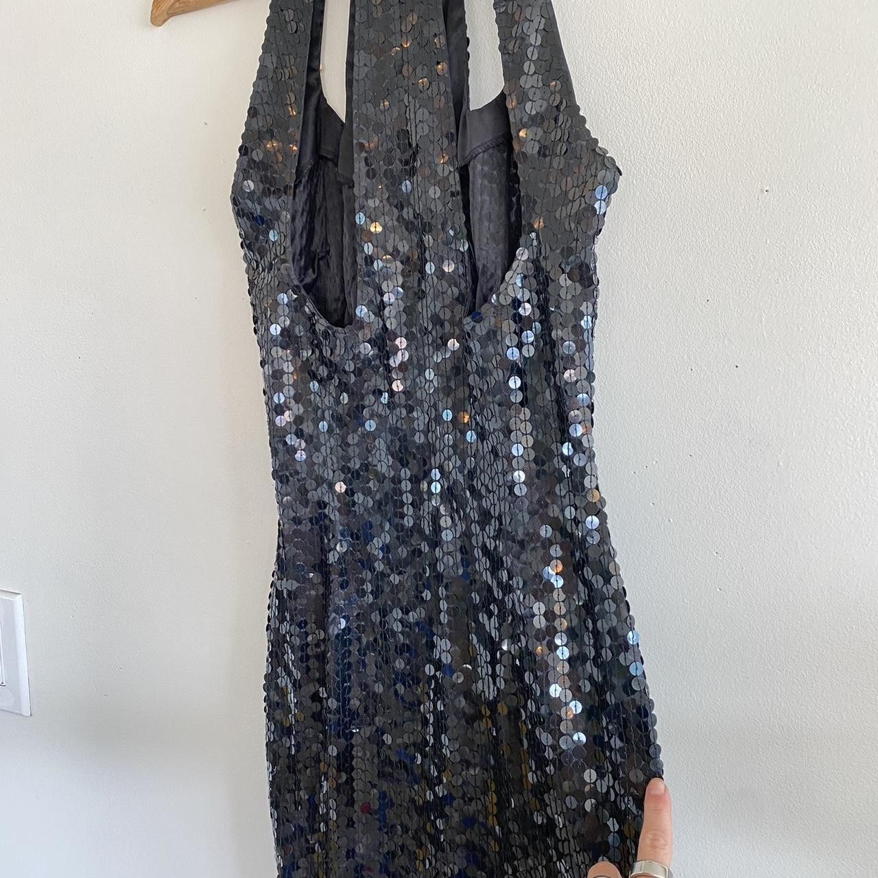 Vintage NITELINE VINTAGE BLACK SEQUIN MINI DRESS CUTOUT 1980S 4 Size S / US 4 / IT 40 - 6 Thumbnail