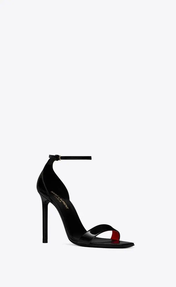 Saint Laurent Paris o1s1wg110925 Amber Sandals in Patent Leather in Black Size US 9.5 / IT 39.5 - 3 Thumbnail