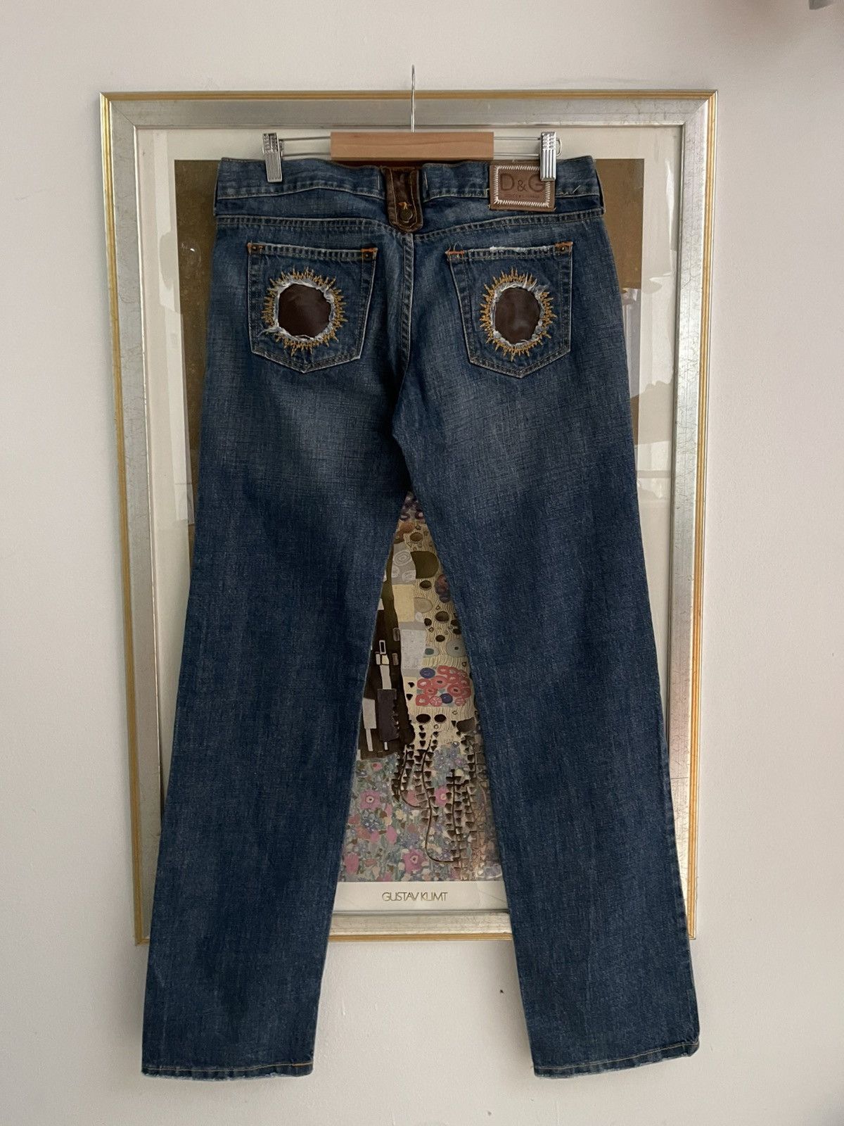 Dolce & Gabbana Dolce Gabbana Low Rise Jeans hybrid leather y2k Size 32" / US 10 / IT 46 - 1 Thumbnail