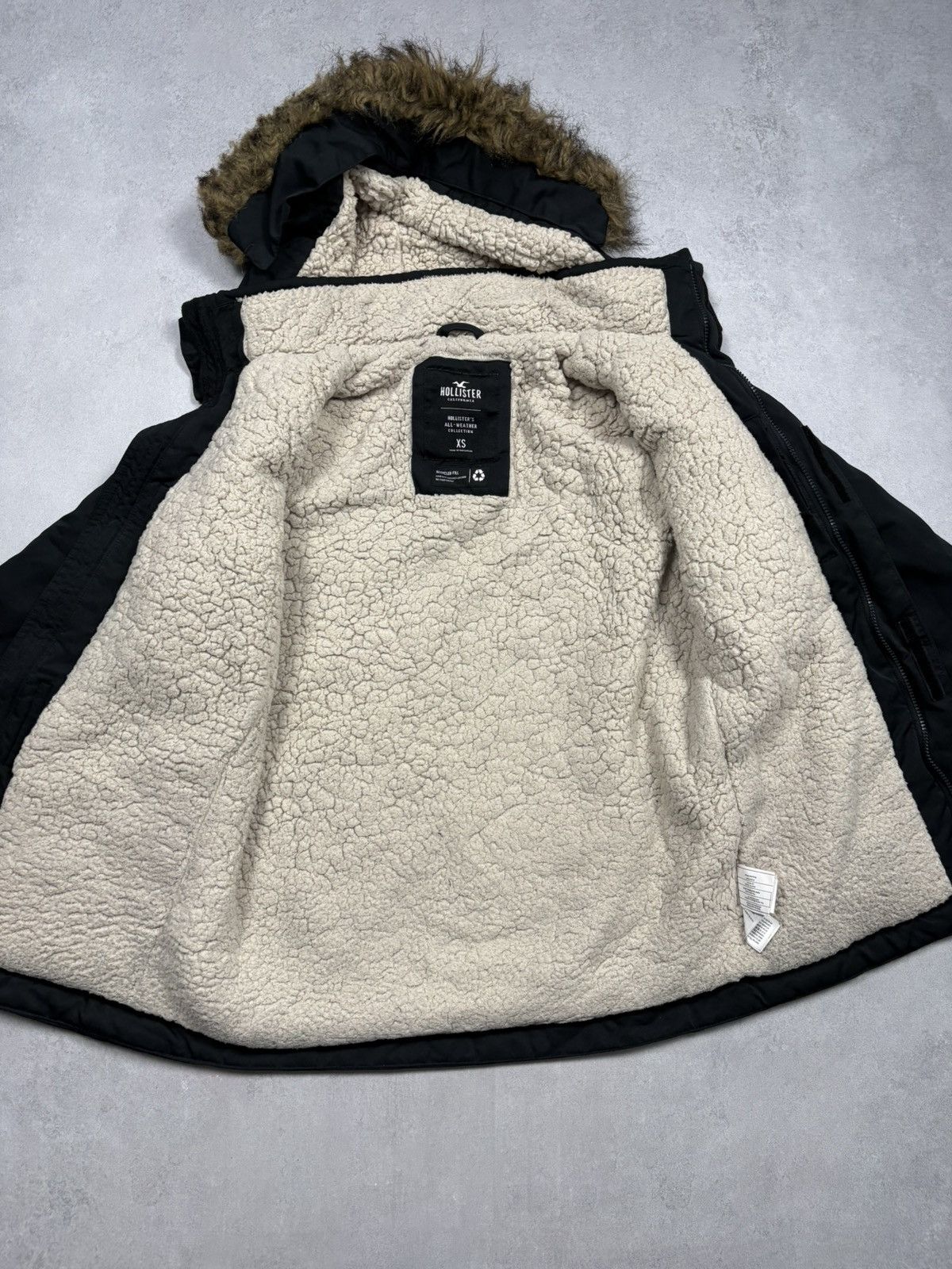 Hollister Hollister Black Faux Fur Lined Parka Jacket XS Y2K Size XS / US 0-2 / IT 36-38 - 2 Thumbnail