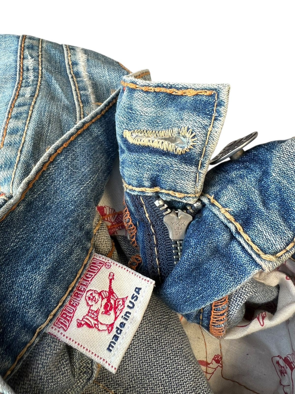 True Religion 2000s True Religion Joey Big T Dirty Mud Denim Flare Jeans Size US 33 - 22 Thumbnail