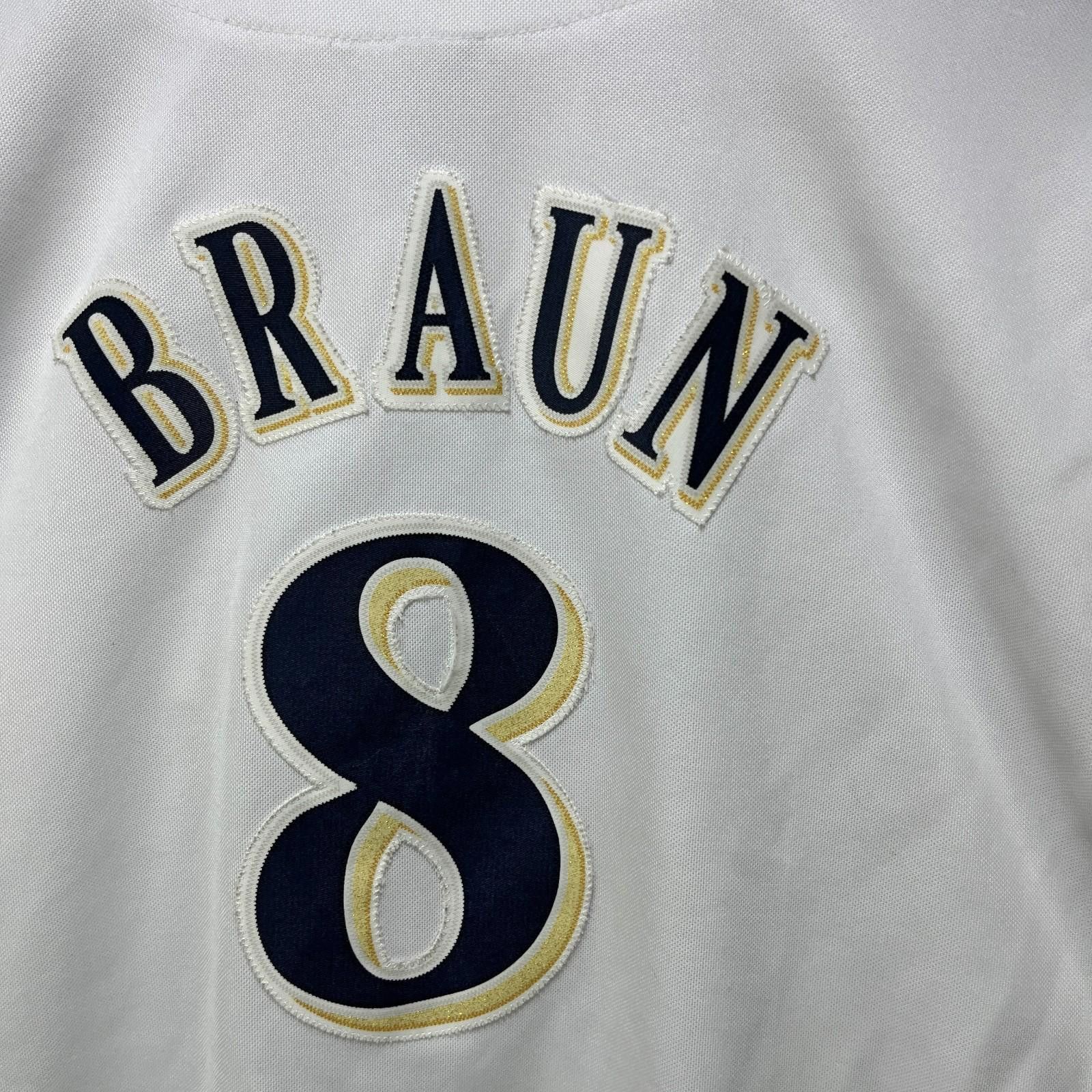 Majestic Vintage Milwaukee Brewers Baseball Jersey Medium Ryan Braun Size ONE SIZE - 7 Thumbnail
