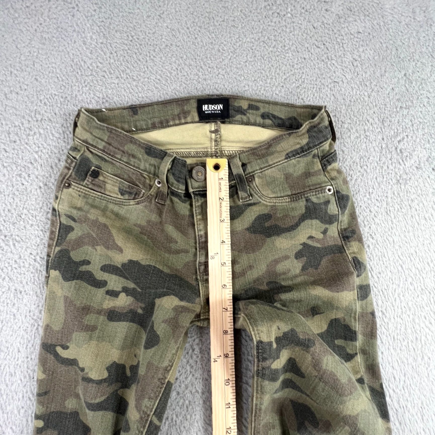Hudson Hudson Jeans Womens 28 Krista Super Skinny Cropped Jeans Camouflage Print Green Stretch Womens Size 28" / US 6 / IT 42 - 2 Thumbnail