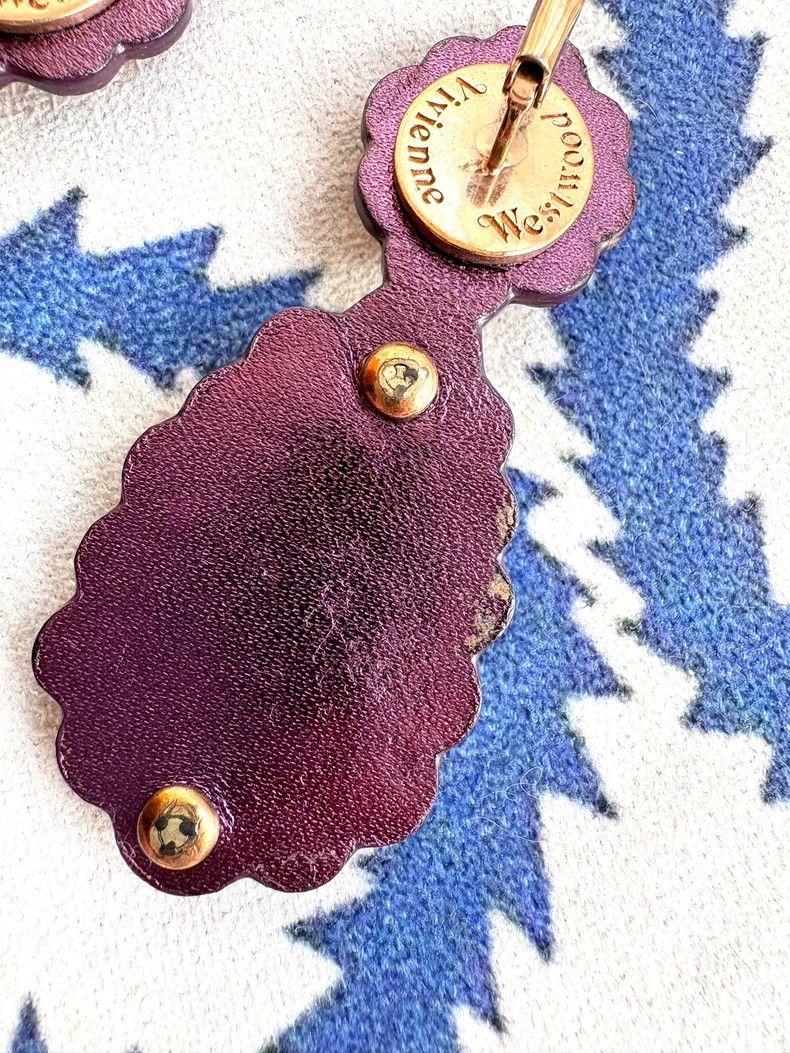 Vivienne Westwood Vivienne Westwood Vintage purple-green gem leather earring Size ONE SIZE - 5 Thumbnail