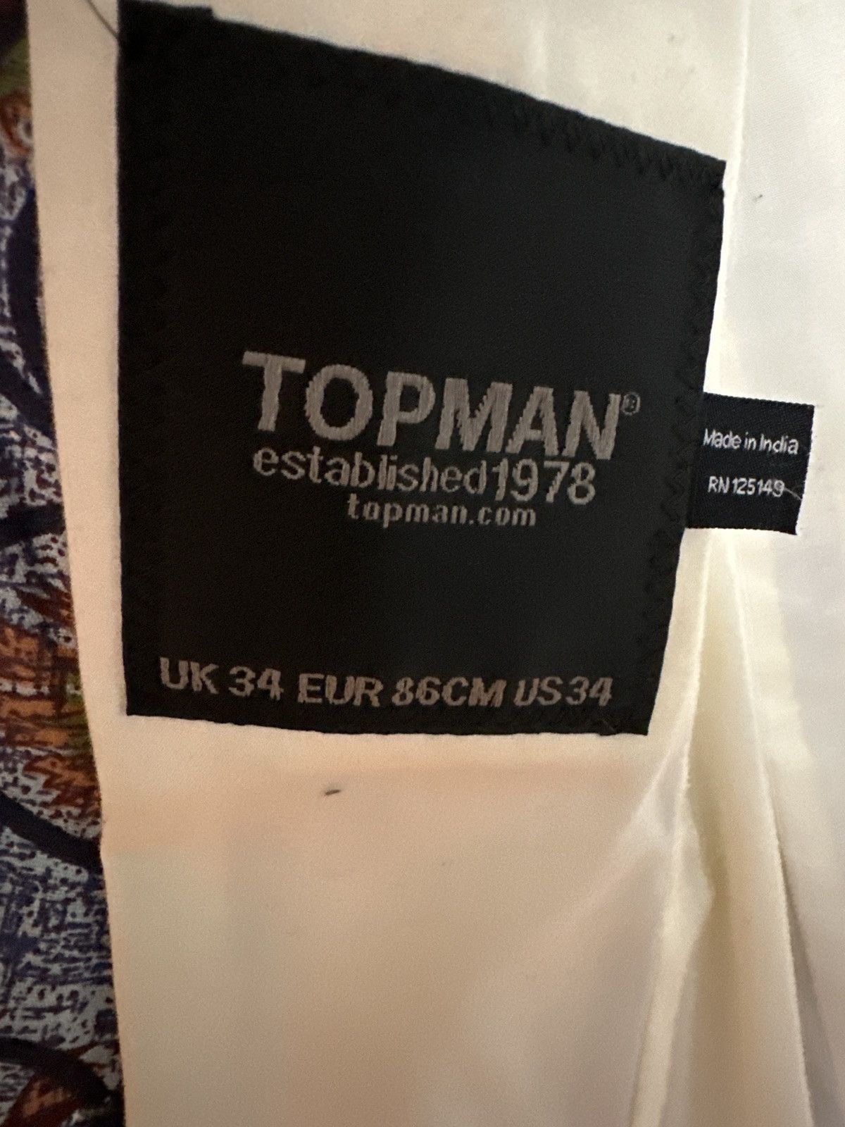 Topman Patterned Blazer Size 34R - 3 Thumbnail