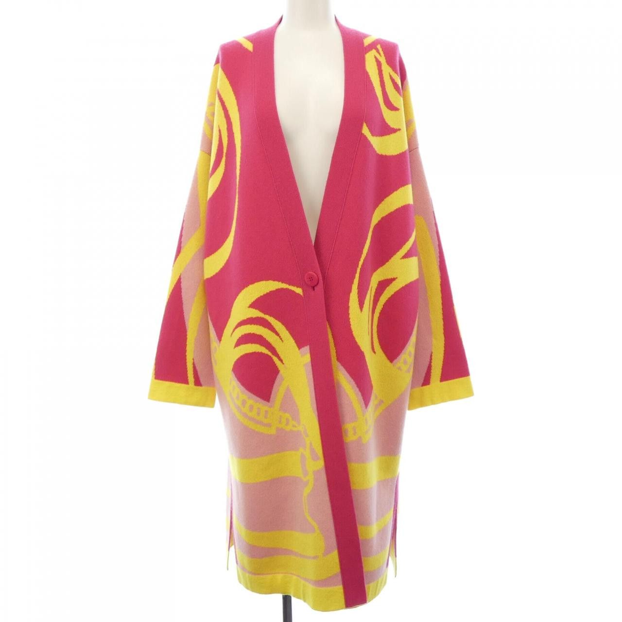 Hermes Hermes Hermes LA PROMENADE DU MATIN Cashmere Long Cardigan Textile Tops 2H2105D2 DUTY FREE for USA Size ONE SIZE - 1 Thumbnail