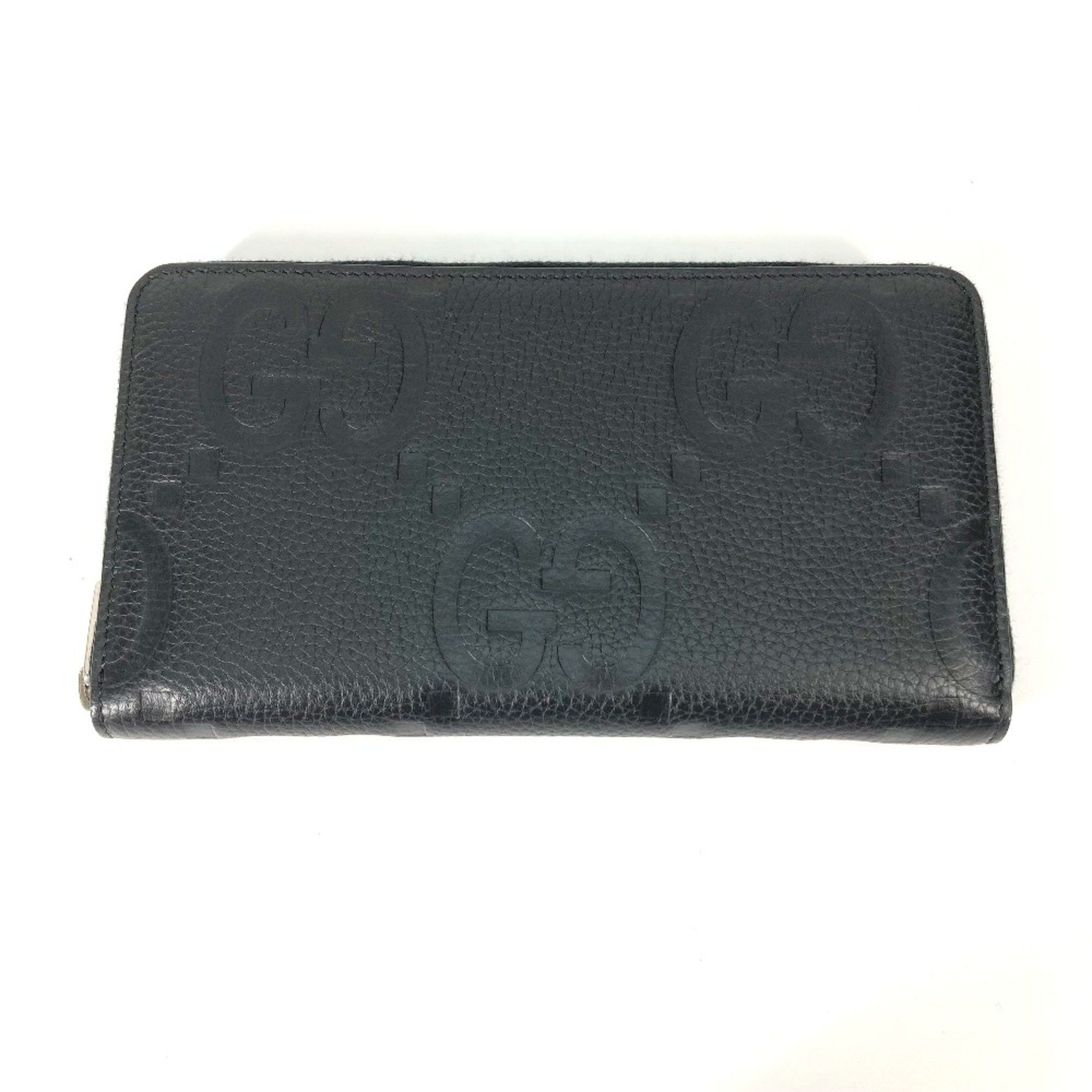 Gucci Gucci 739482 Jumbo GG Zip Around Long Wallet Black Size ONE SIZE - 1 Thumbnail