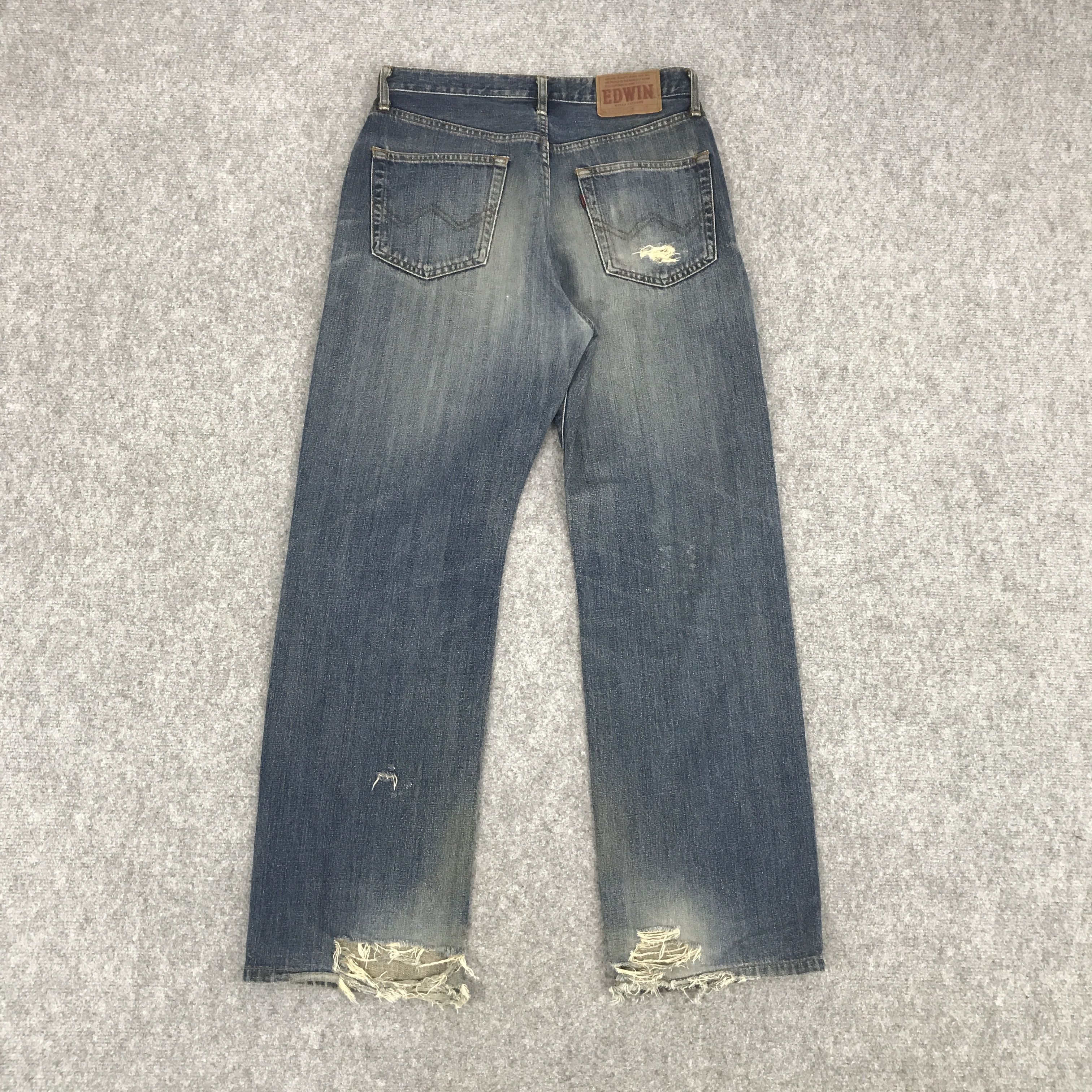 Edwin × Japanese Brand JAPAN EDWIN RIPPED DISTRESSED DENIM JEANS PANTS Size US 30 / EU 46 - 2 Thumbnail