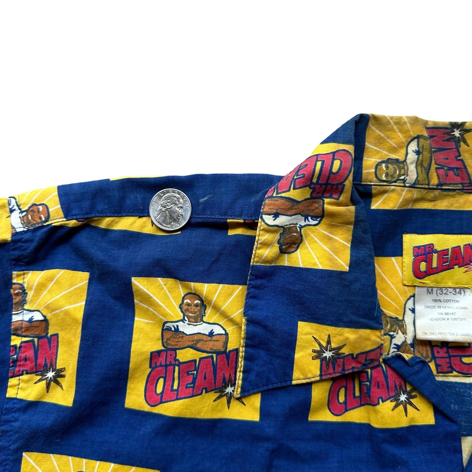 Other 2001 Mr. Clean Shirt Mens M SS up Hawaiian Shirt Button Down Size US M / EU 48-50 / 2 - 8 Thumbnail