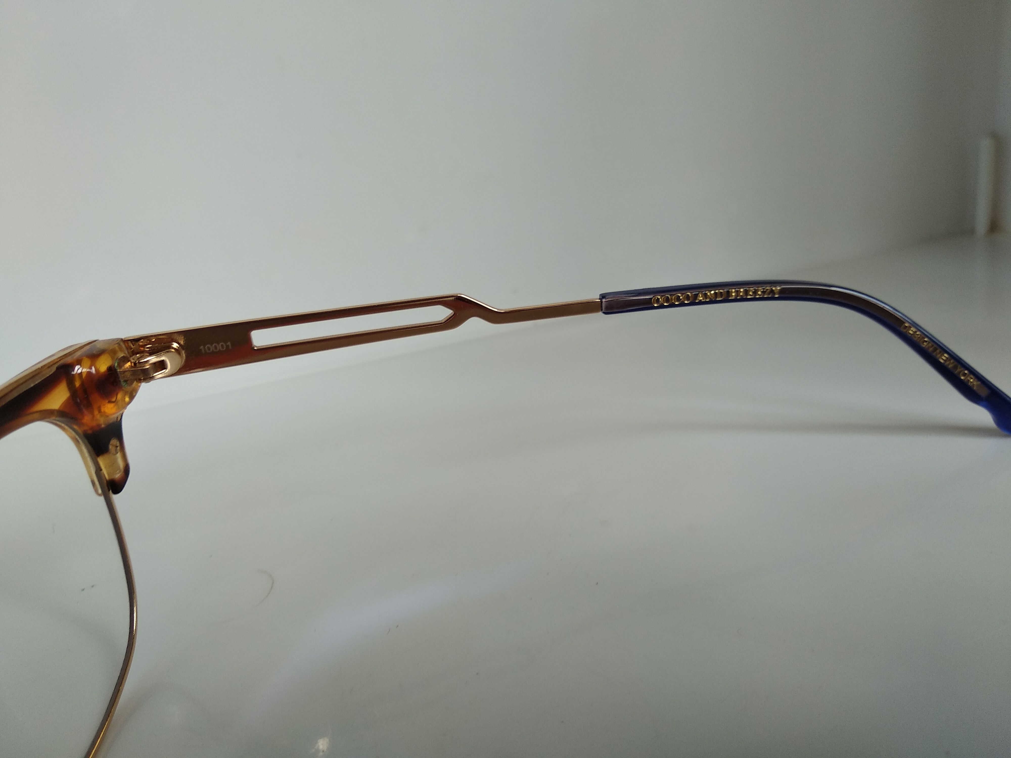 Other COCO AND BREEZY Mod Malcolm X Brown Gold Eyeglasses Frame Size ONE SIZE - 4 Thumbnail