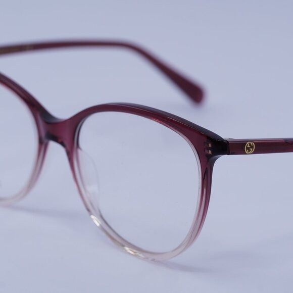 Gucci Gucci GG0550O 007 Eyeglasses Burgundy Gradient 53mm Frame Size ONE SIZE - 6 Thumbnail