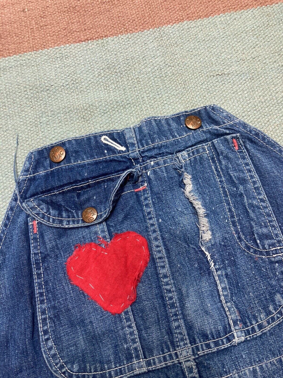 Big Mac × Vintage 50s Penneys Big Mac overalls denim farm patch low back 36x29 Size US 36 / EU 52 - 6 Thumbnail